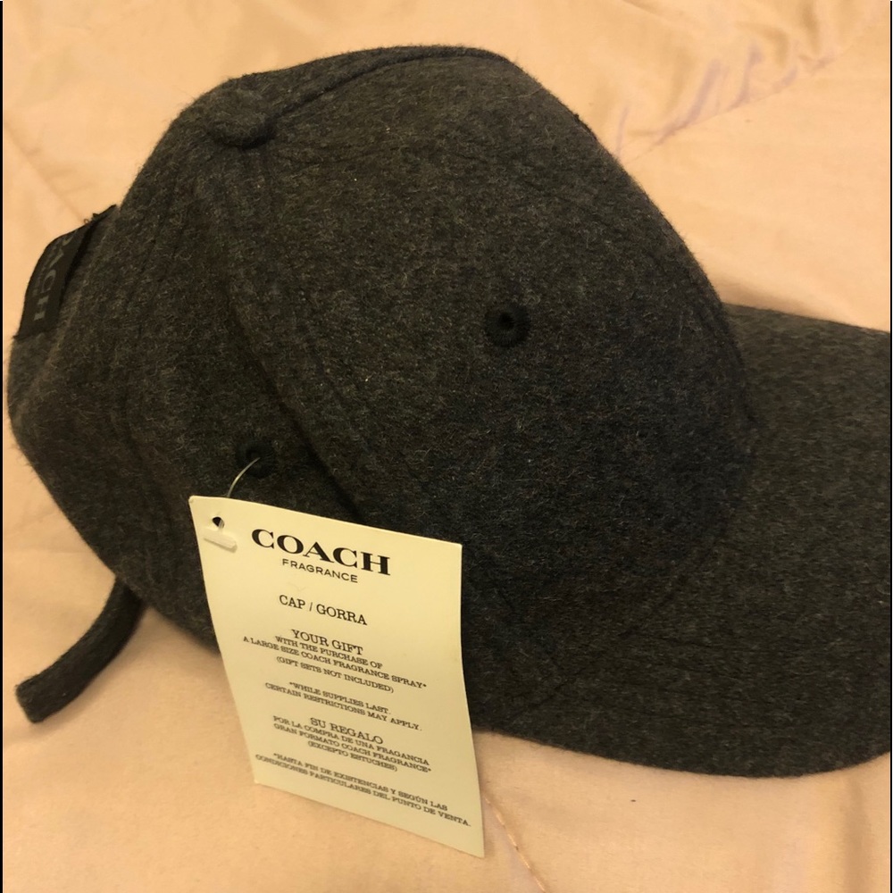 COACH grey wool cap hat
